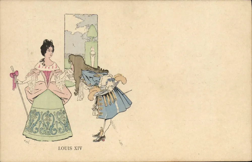 Louis XIV — Hofszene mit Kurtisane — Verlag M.T.F. n° 14 - Vorderseite