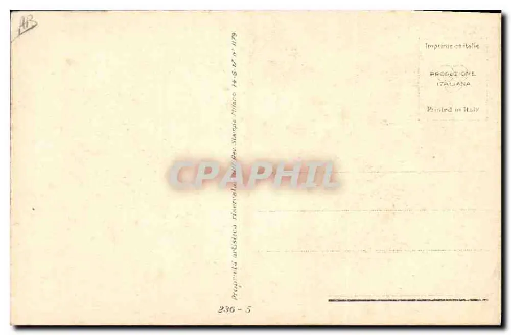 Junges Paar — romantische Szene — Produzione Italiana, n° 1179 - Rückseite