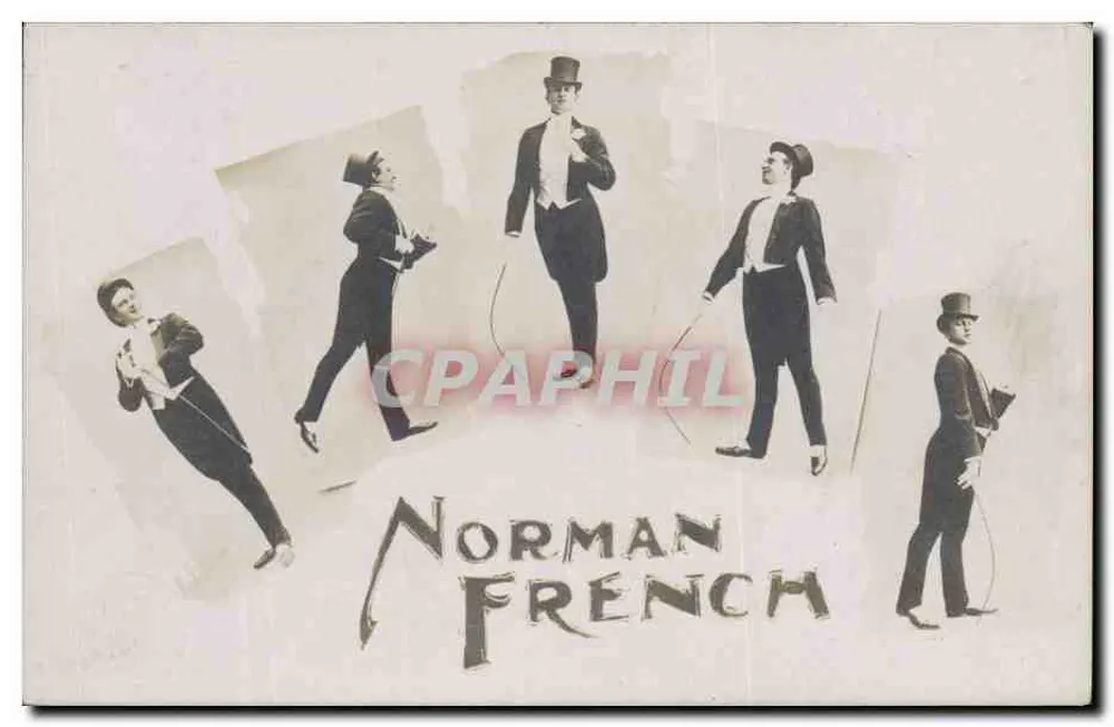 Norman French — acrobata e malabarista — carta postal promocional - Frente