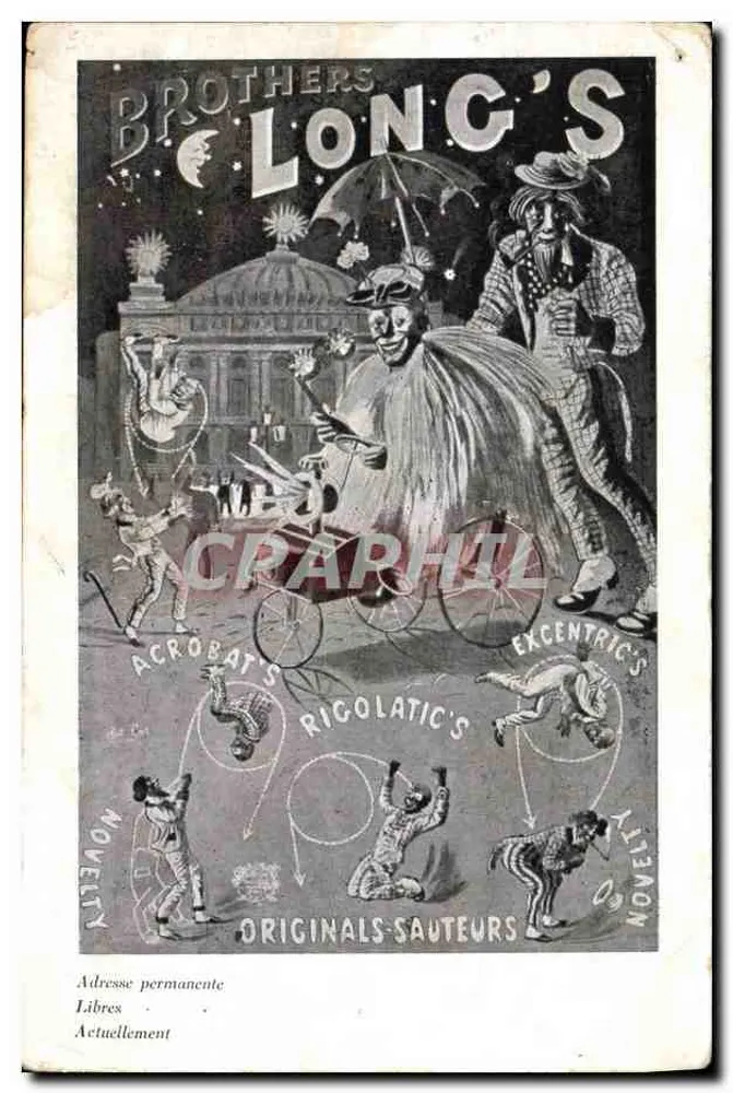Irmãos Long — Circo de acrobatas e artistas excêntricos — Editor não visível - Frente