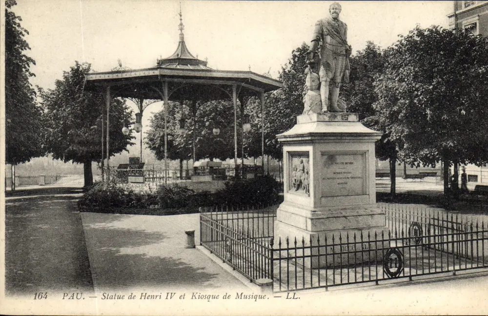 Pau — Statue von Henri IV und Musikkiosk — LL. n°164 - Vorderseite
