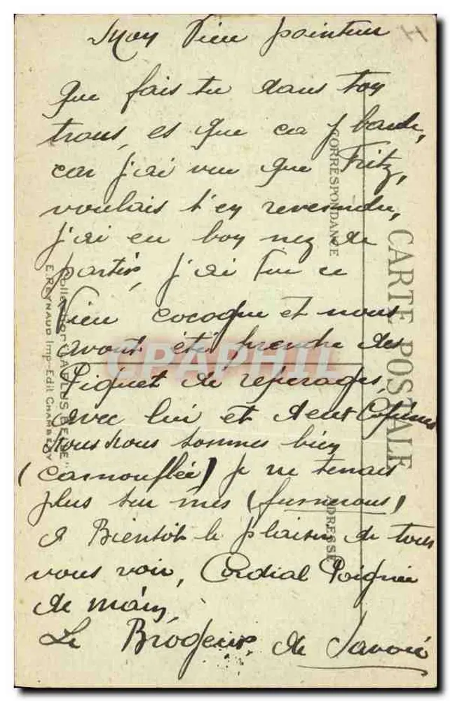 Chambéry — El Jardín Público — 1917 - Reverso