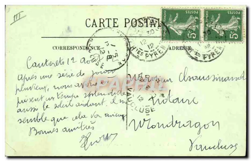 Cão dos Pirineus — Cenas e Tipos dos Pirineus — LL, n°11 - Verso