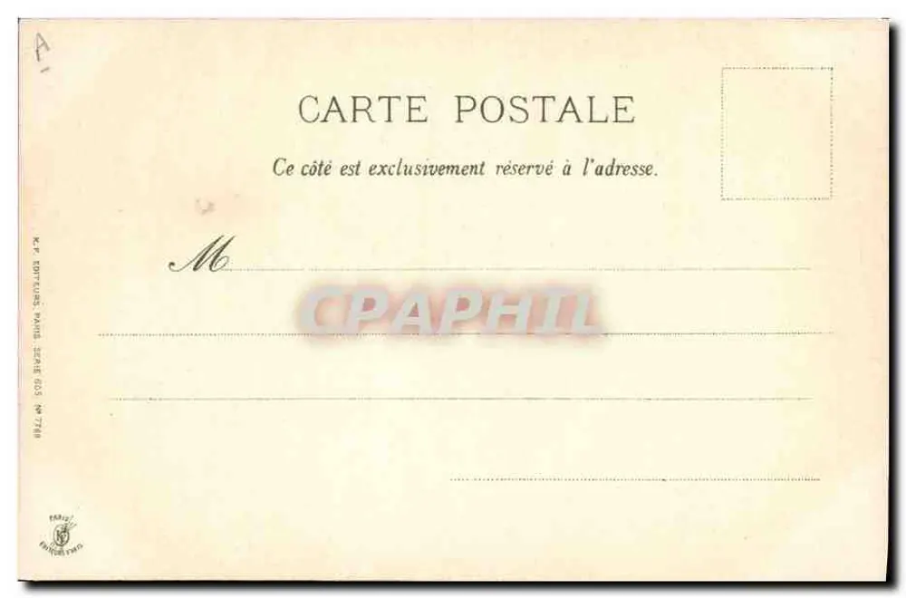 Retrato de cão Saint Bernard — editor K. F. Editeurs, Paris, série ROS n° 7786 - Verso