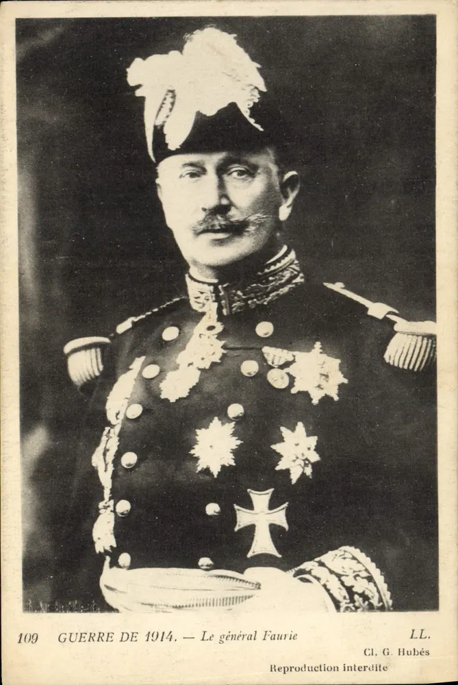 Guerra de 1914 — O general Fauvrie — Cl. G. Hubés - Frente