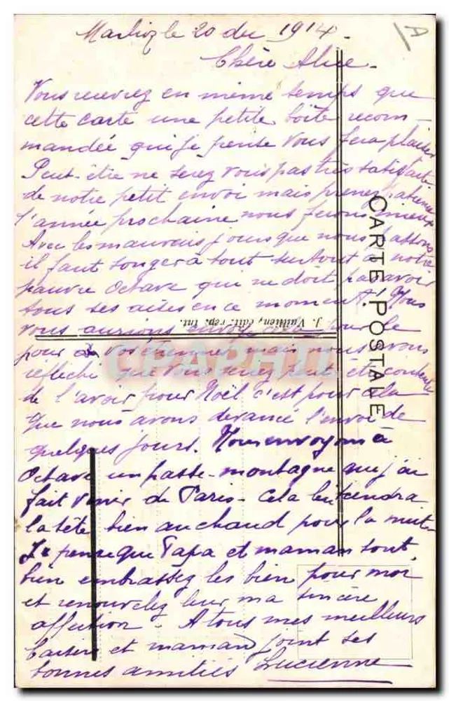 Geral de Castelnau — Comandante do exército da Lorena — Editor SADAG, número de série não visível - Verso