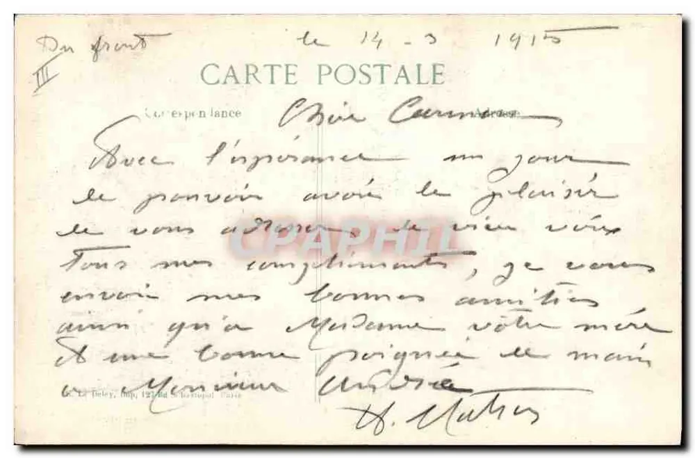 O Geral Pau — retrato militar — E. Le Deley, impressor, Paris - Verso