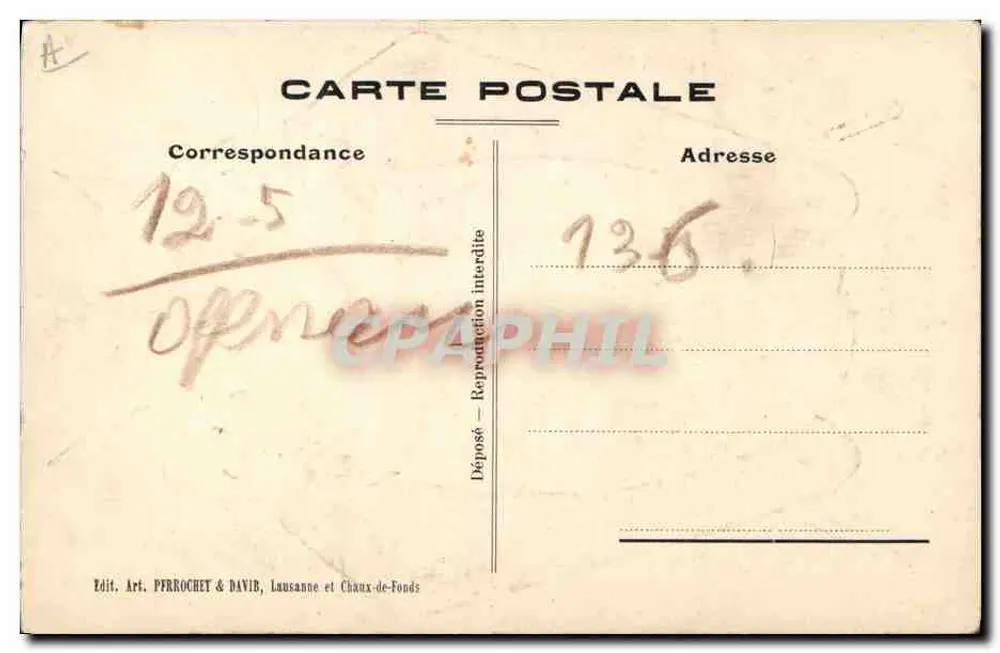 Lord Kitchener — Minister des Krieges — 1914 — Verlag Art. PERRROCHET & DAVID, Lausanne und Chaux-de-Fonds - Rückseite