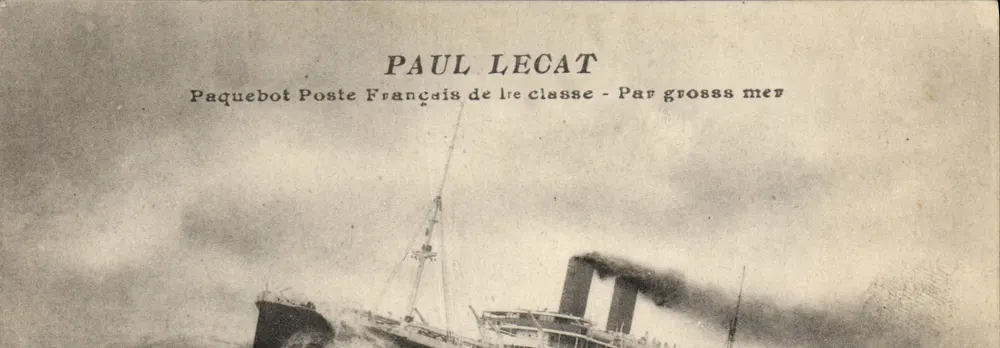 Dampfschiff Paul Lecat — Französisches Postdampfschiff der 1. Klasse — Auf hoher See - Vorderseite