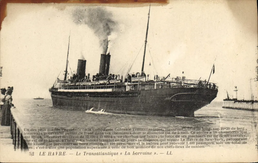 Le Havre — Der Transatlantiker « La Lorraine » — LL n°52 - Vorderseite
