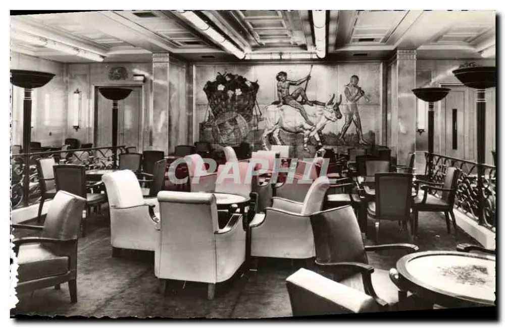 Raucherzimmer der ersten Klasse — Dampfschiff « LIBERTÉ » — Foto von Compagnie Générale Transatlantique - Vorderseite