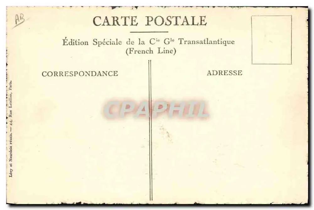 Dampfer "LAFAYETTE" — Luxuscabine — Luxussuite - Rückseite
