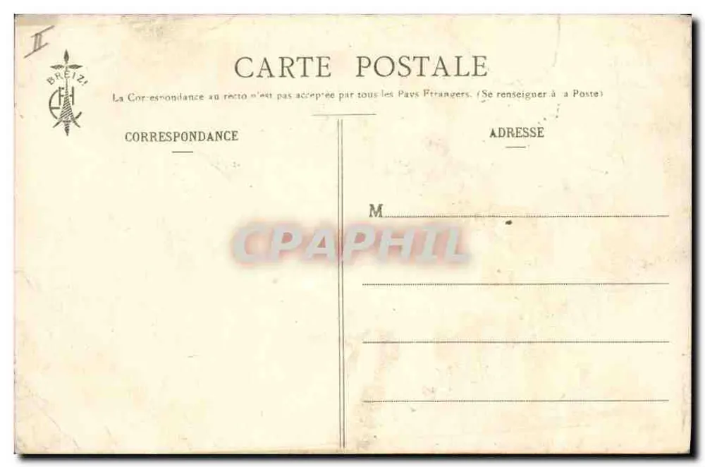 O Rocher de la Sentinelle em Port-Blanc — Bretanha — Coleção E.H. — n° 892 - Verso