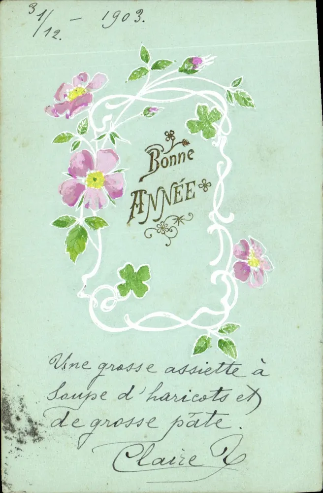 Ano Novo — 31/12 - 1903 — Impressa nos Bouches-du-Rhône - Frente