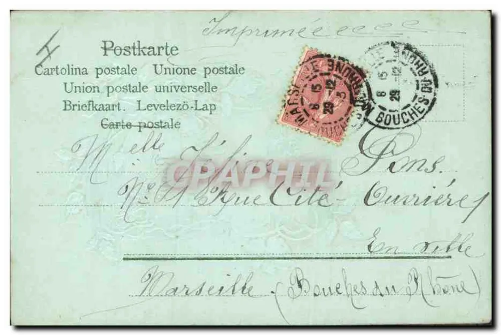 Ano Novo — 31/12 - 1903 — Impressa nos Bouches-du-Rhône - Verso