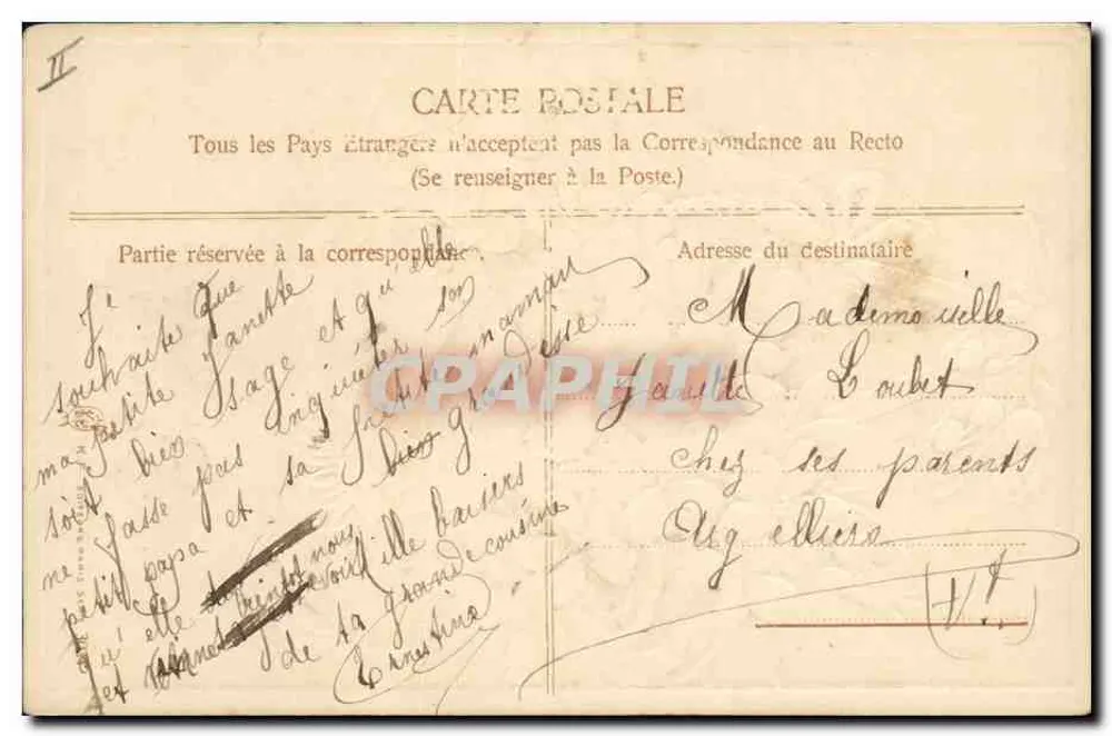 Violetas em um cesto — Lembrança de amizade — editor não visível - Verso