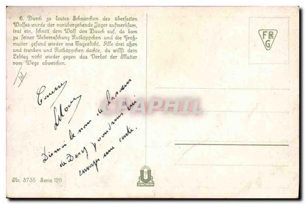 रोटकैप्चेन — ब्रूडर ग्रिम — ओ. कुबेल - पीछे