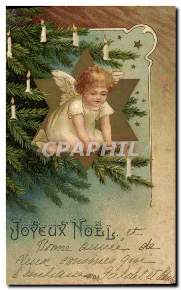 Engel mit Tannenzweigen — Frohe Weihnachten und ein gutes Jahr — Verlag Trade-Kelbel, Nr. 566 - Vorderseite