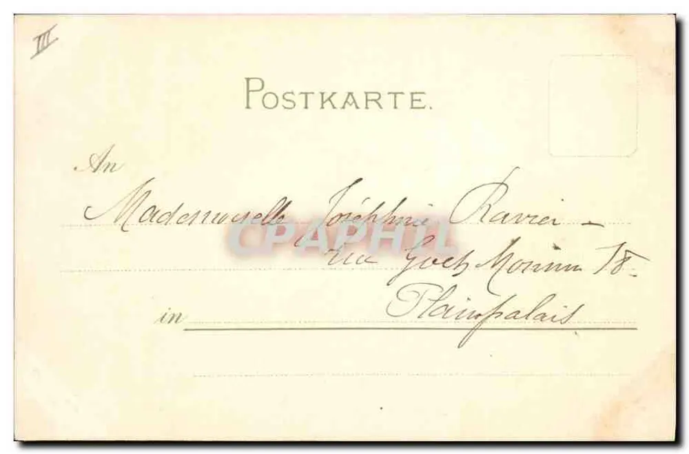 Junge Frau im historischen Kleid — Meissner & Buch, Leipzig, Serie 1002 — datiert 16.3.1901 - Rückseite