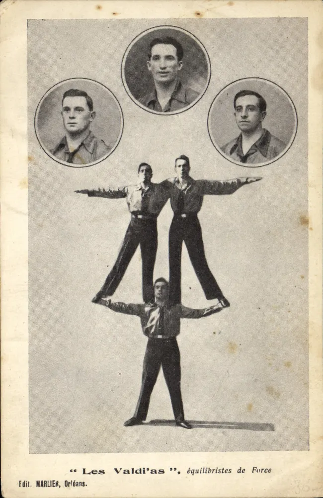 Les Valdi'as — equilibristas da Força — Edit. MARLIER, Orléans - Frente