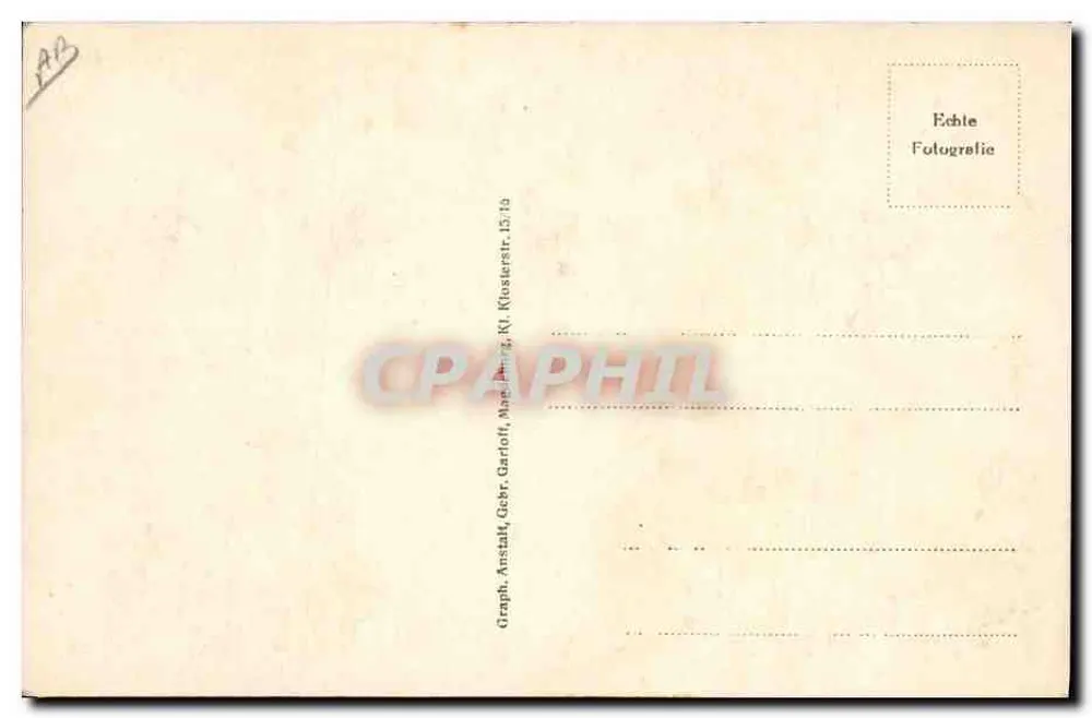 Dois marinheiros sorridentes — foto de estúdio — Graph. Anstalt, Gebr. Garloff, Magdeburg - Verso