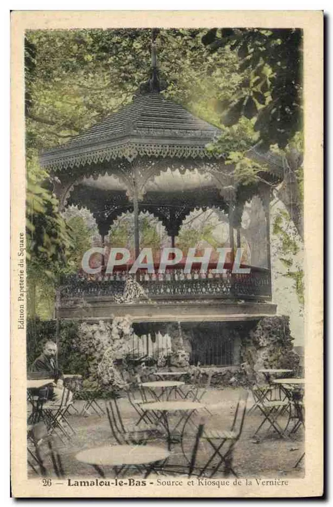 Lamalou-le-Bas - Fonte e Kiosque da Vernière — Edição Papeterie du Square, n°26 - Frente
