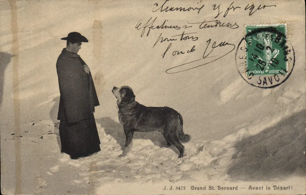 Grand St. Bernard — Vor der Abreise! — J.J. 8472 - Vorderseite