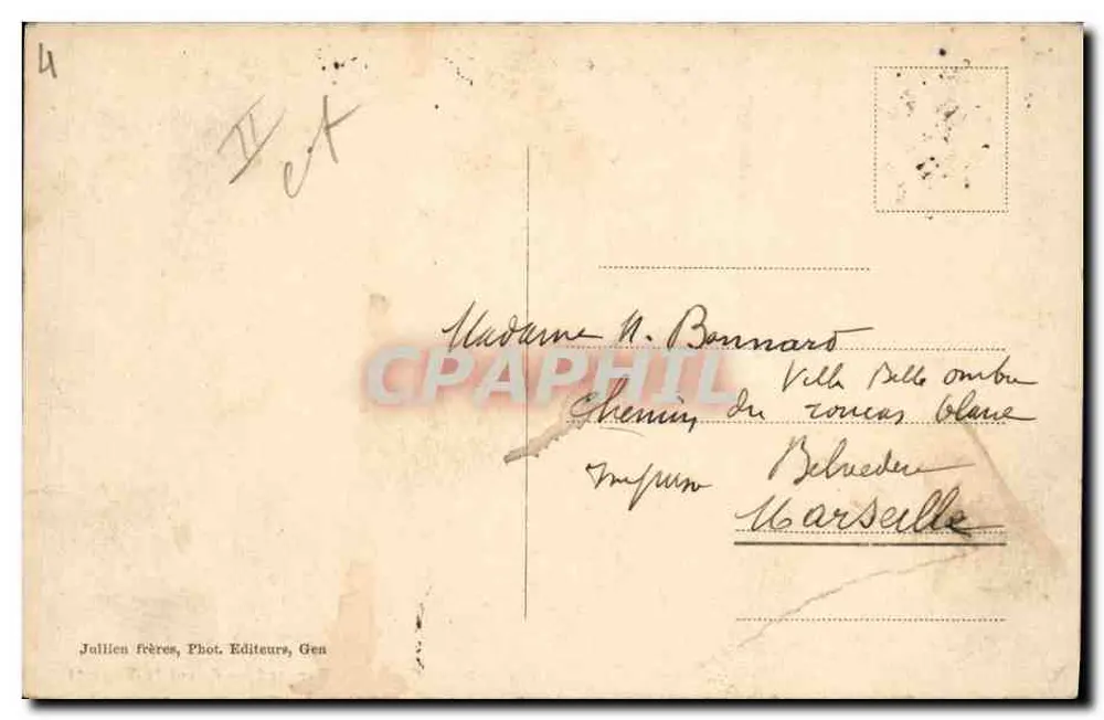 Grand St. Bernard — Vor der Abreise! — J.J. 8472 - Rückseite