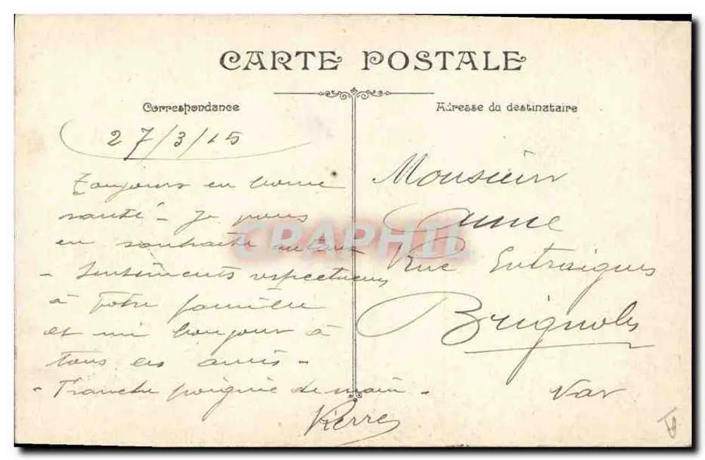 Oficial em uniforme — fotografia — Eug. Pirou, Paris - Verso