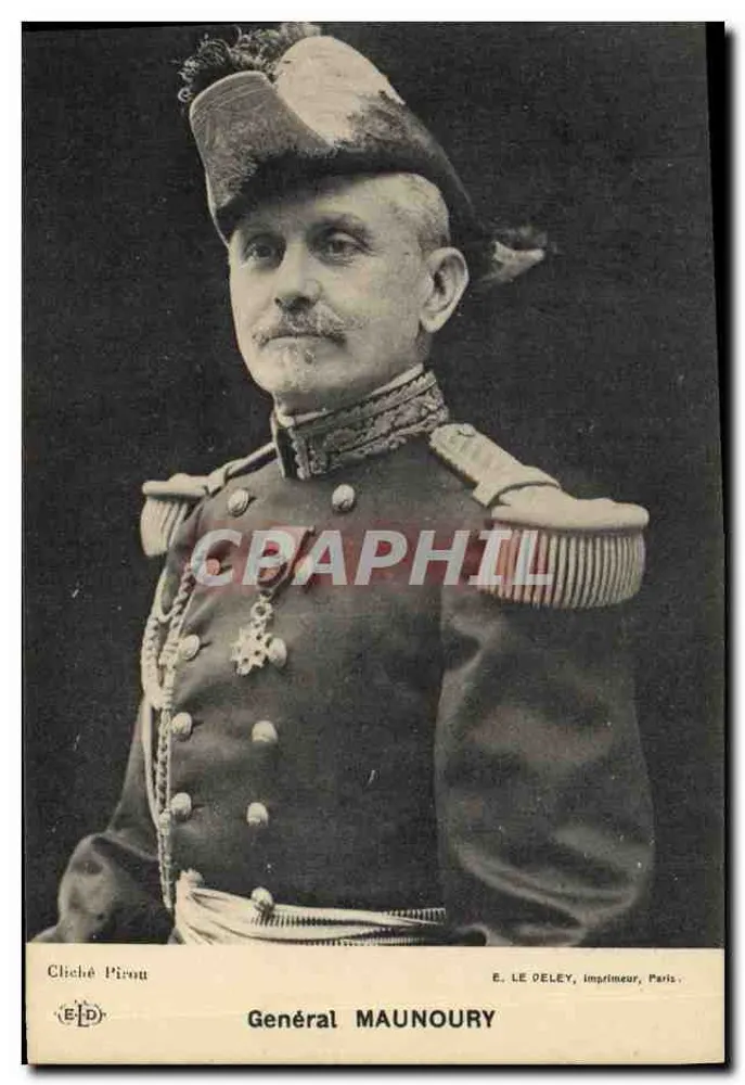 Geral Maunoury — retrato militar — E. Le Deley, impressor, Paris - Frente