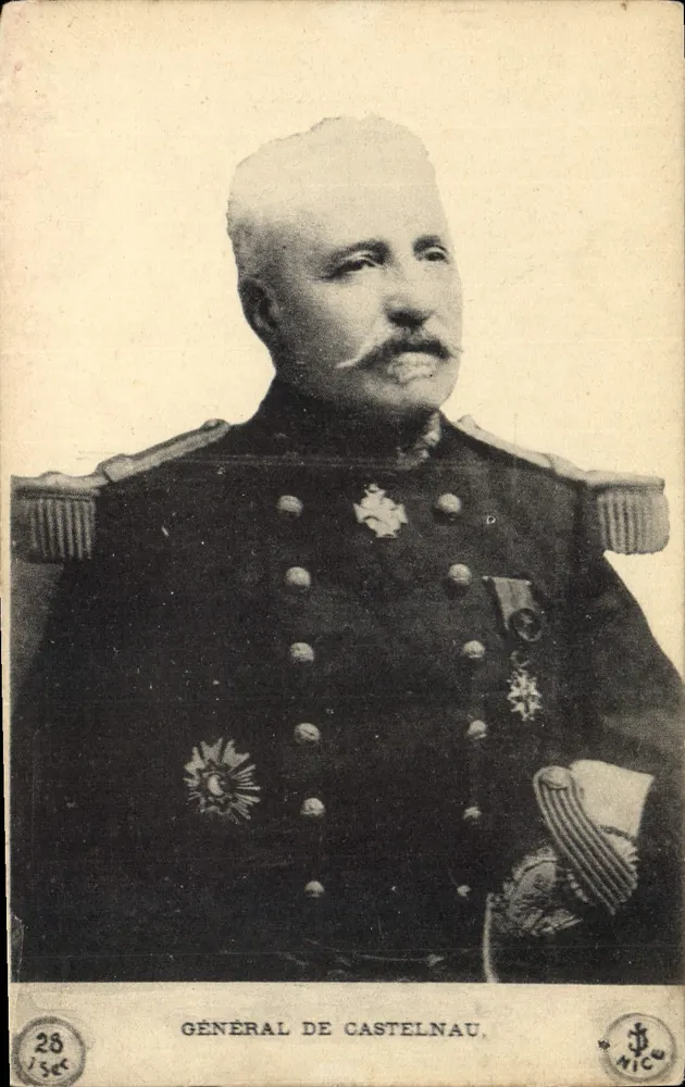 Geral de Castelnau — retrato militar — Imp. Valti - Nice, n° 28 - Frente