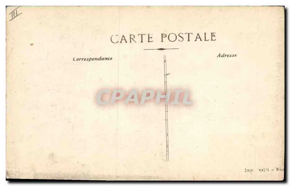 Geral de Castelnau — retrato militar — Imp. Valti - Nice, n° 28 - Verso