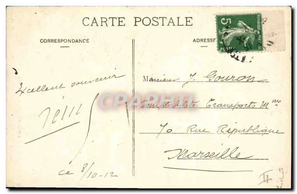 Gemischter Dampfer "Liger" — von der Sud-Atlantique Navigation Company — M. D. n°177 - Rückseite