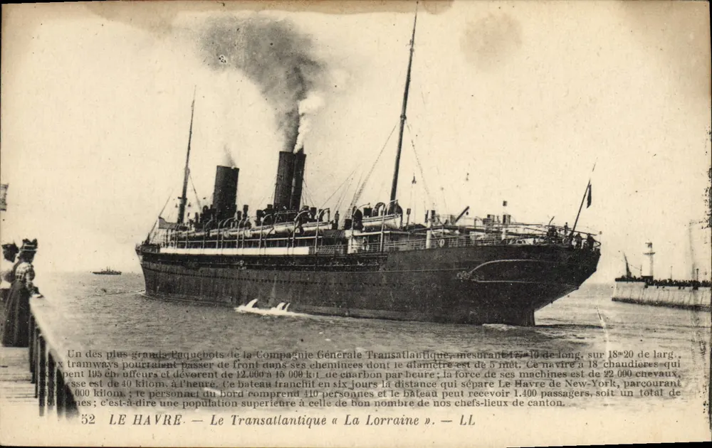 Le Havre — Il Transatlantico « La Lorraine » — LL - Recto