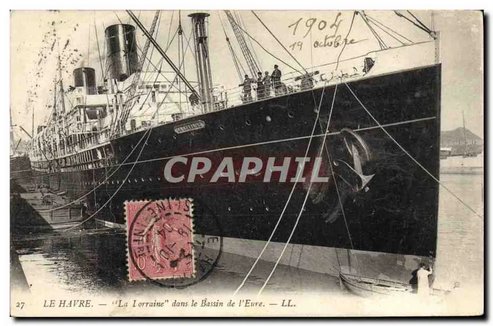 Le Havre — Ansicht von 'La Lorraine' im Bassin der Eure — LL. n°27 - Vorderseite