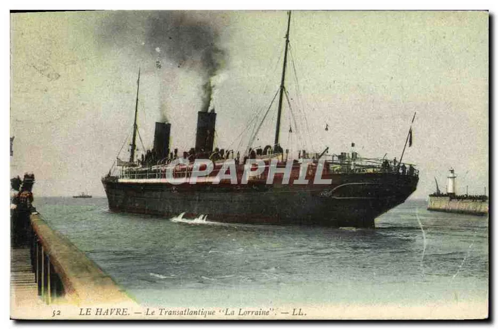 Le Havre — Der Transatlantiker 'La Lorraine' — LL. - Vorderseite