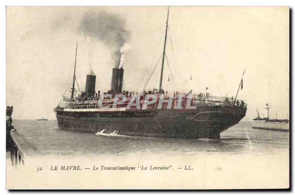 Le Havre — Der Transatlantische Dampfer 'La Lorraine' — LL. - Vorderseite