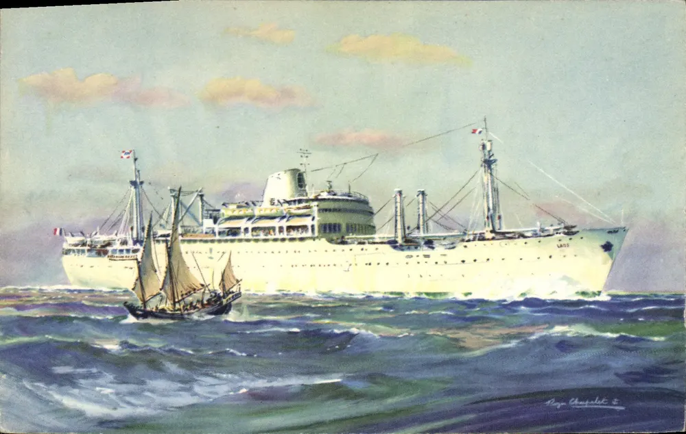 Cruiser Laos — Compagnie des Messageries Maritimes — Alépée et Cie, Paris - Vorderseite