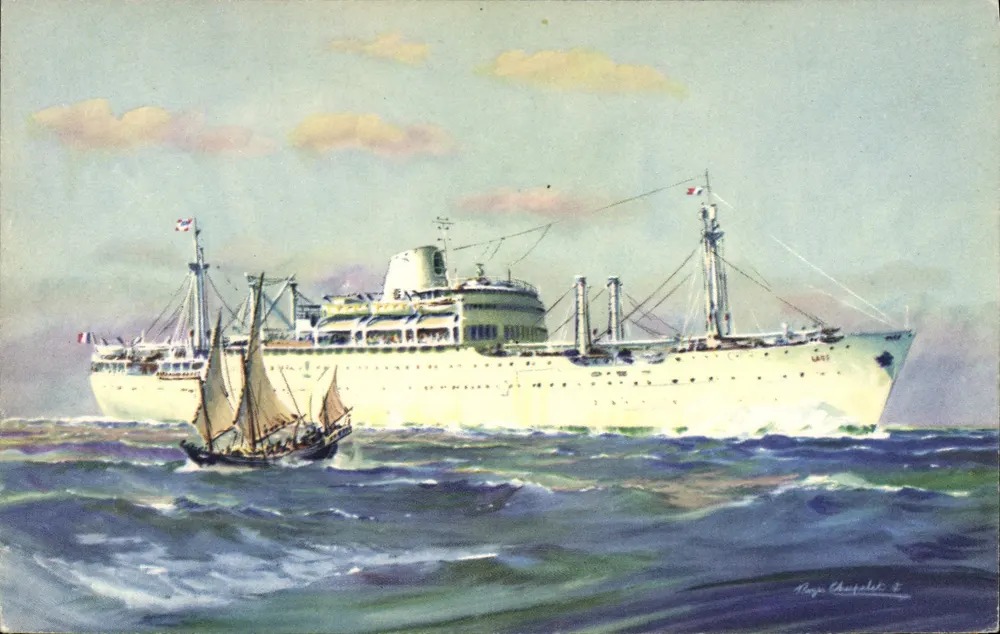 Kreuzer 'Laos' — Compagnie des Messageries Maritimes — Zeichnung von Roger Chevallet - Vorderseite