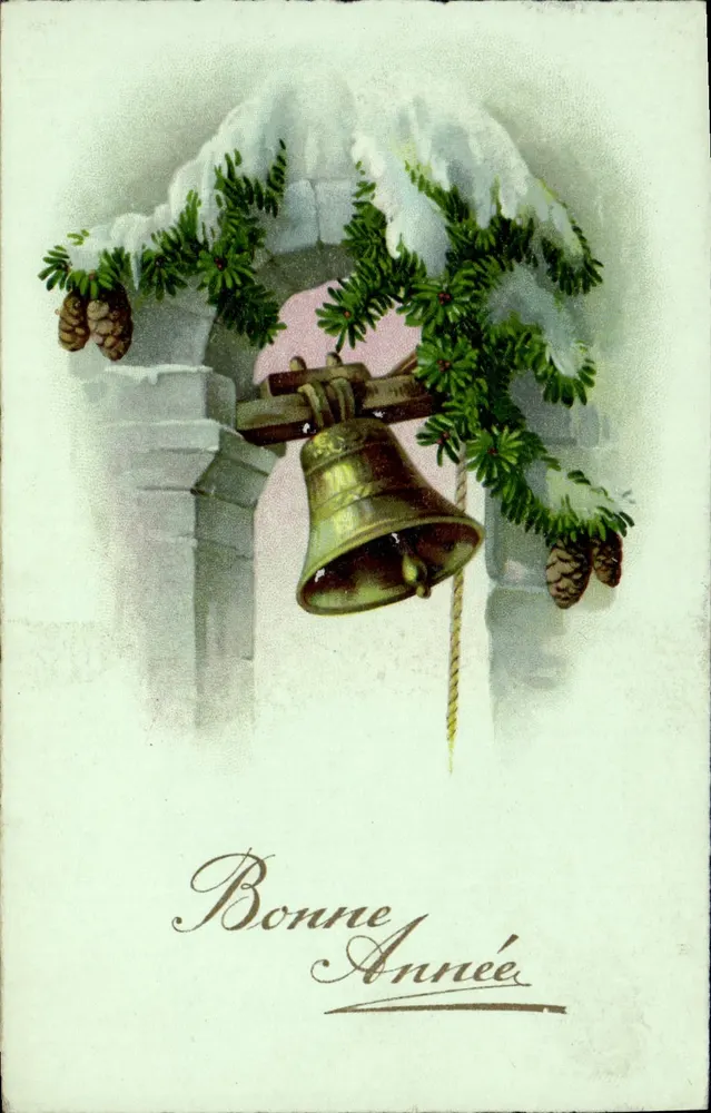 Torre da Igreja de Natal — sinos e galhos de abeto — editor BECRO-SPECIAL n° 9310 - Frente