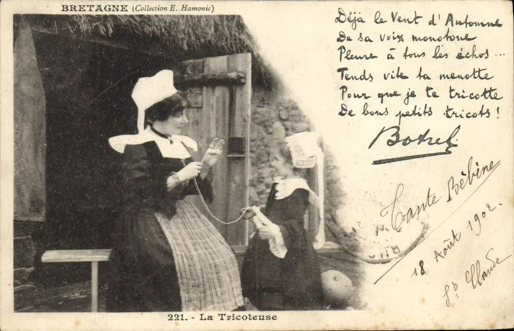 Bretanha — A Tricoteira — Coleção E. Hamonic, n°221 - Frente