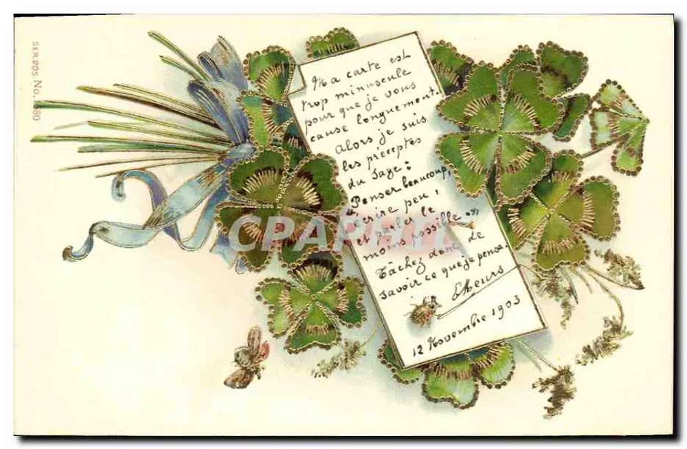 Bouquet van klaverbladeren — antieke ansichtkaart — Straßon, nr. 1830 - Voorkant