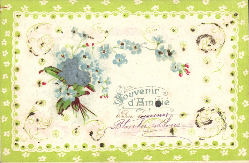 Bukiet kwiatów — Pamiątka przyjaźni — Blanche Aloue - Awers