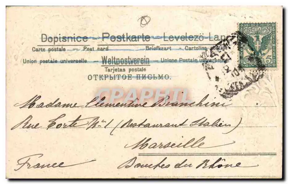 Fiori di Viola — Buone Feste e Sinceri Auguri — Giovanni e Maria Thurnheer, 5, Piazza della Signoria – Firenze - Verso