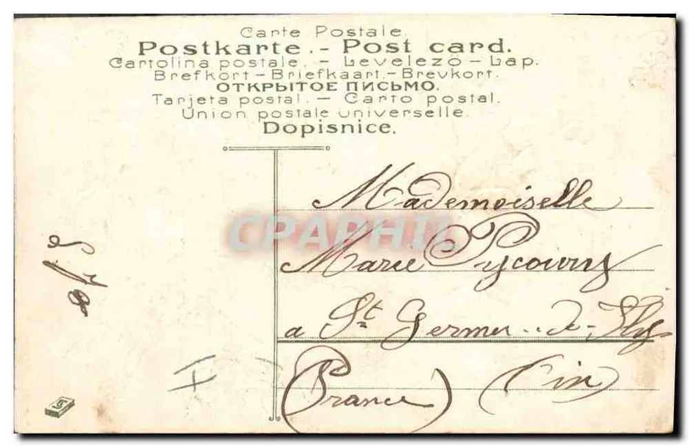 Flores de violeta e trevo — Lembrete — n° 633 - Verso