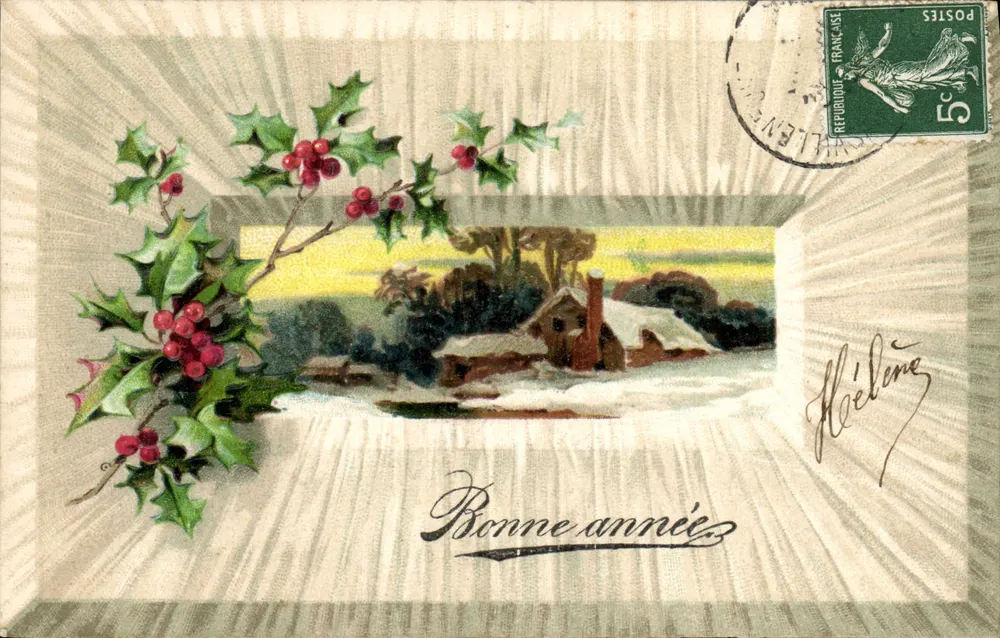 Villeneuve-Saint-Georges — paisagem invernal com houx — editor não visível - Frente