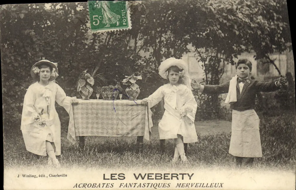 Les Weberty — Fantastische wunderbare Akrobaten — J. Winling, Verlag, Charleville - Vorderseite