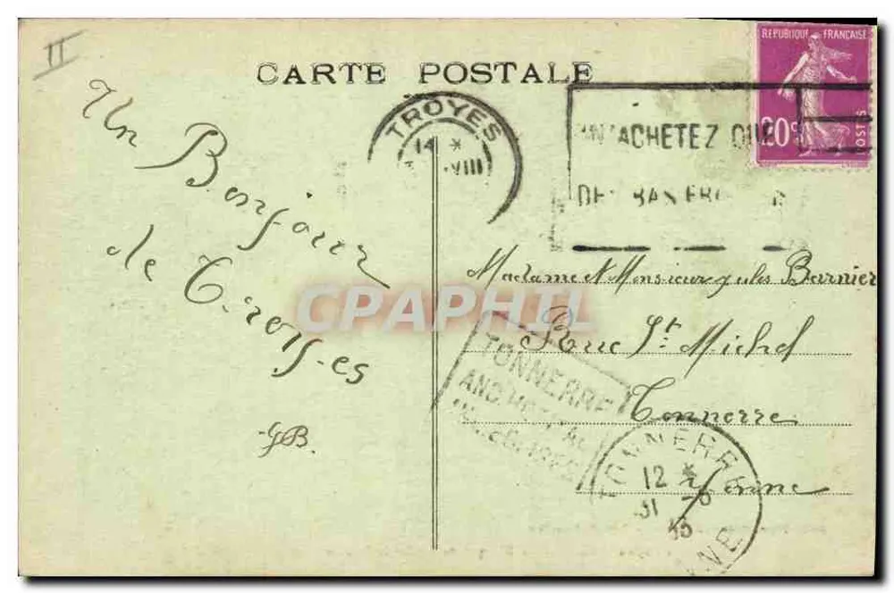 Troyes (Aube) — Der Kiosk im Garten des Rochers — Granddifier, Fotoverlag Troyes - Rückseite