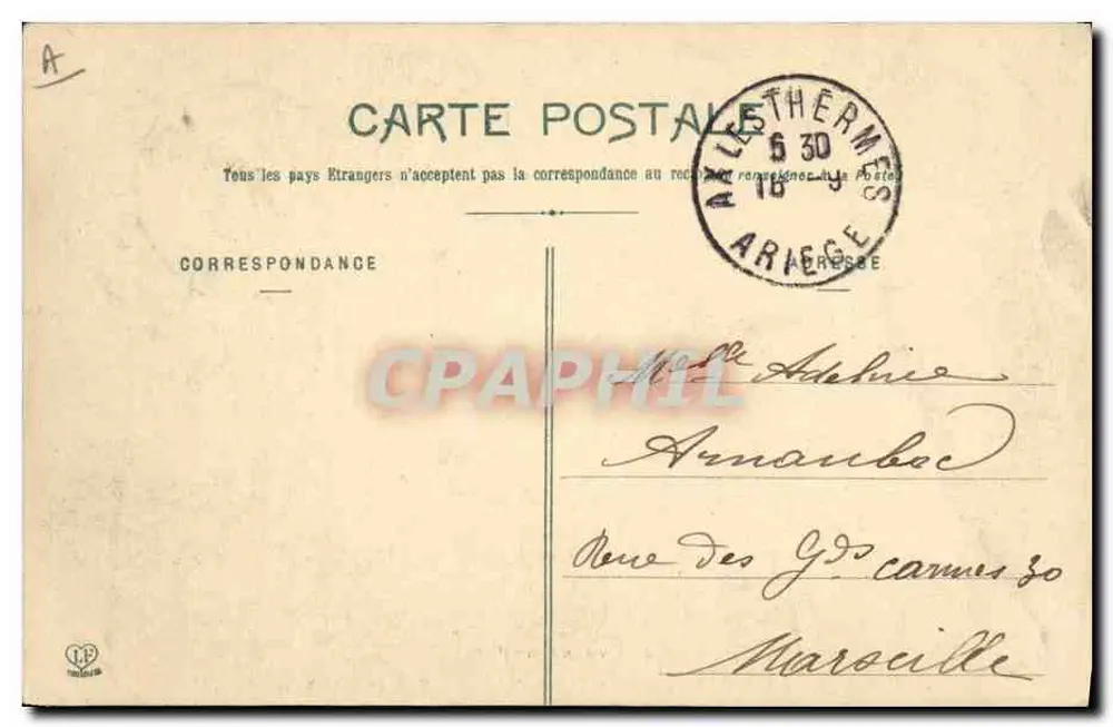 Pyrénées-Hund - Viscos schläft - Phototypie Labouche Frères, Toulouse, n° 1024 bis - Rückseite