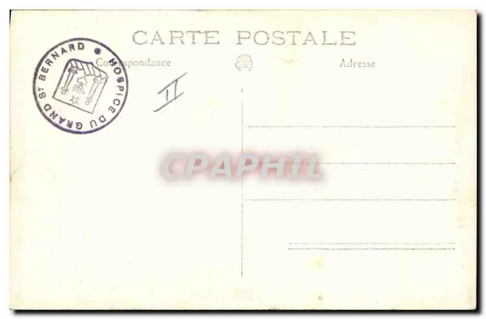 Grand Saint-Bernard — Dia de Bourrasque — Editor desconhecido, n° 549 - Verso